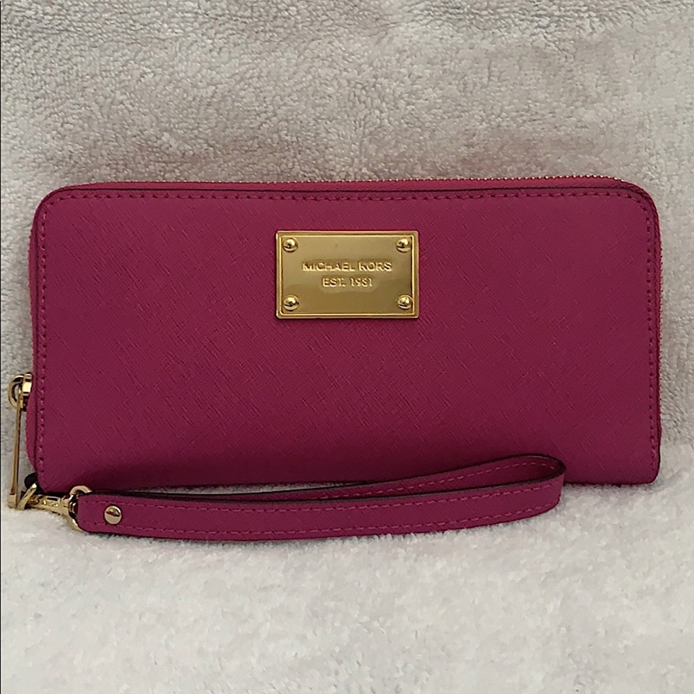 MICHAEL KORS Hot Pink Leather Wallet